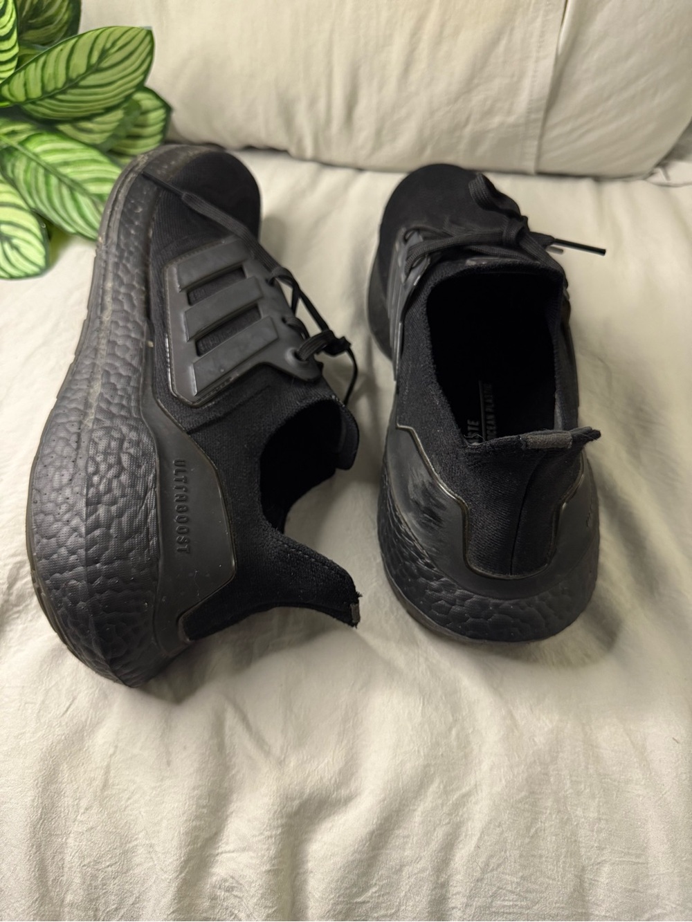 adidas ultra boost All-Black Athletic Sneakers mens shoes size 13